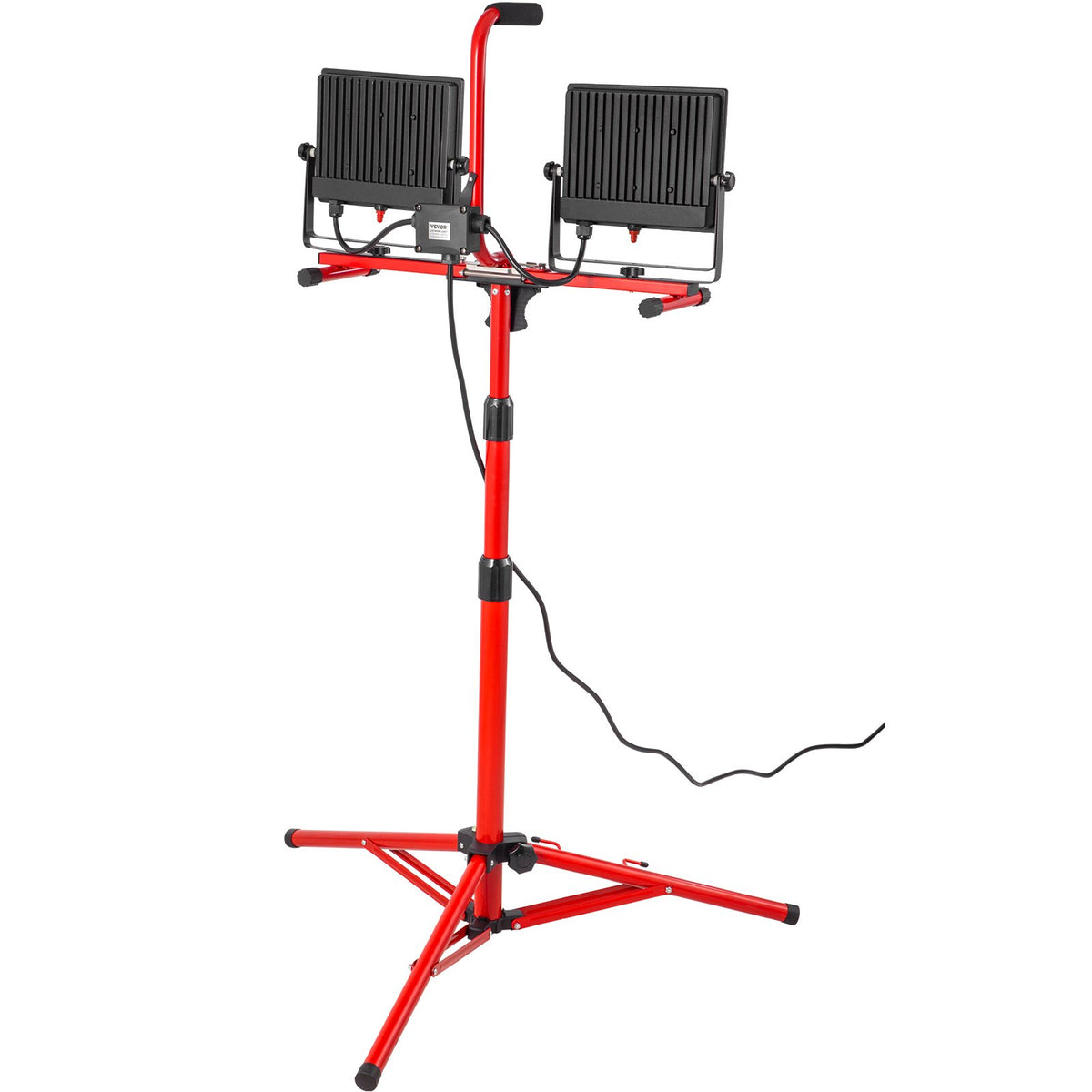 Rechargeable LED Tripod Work Light — Dual-Head 10000LM, Telescoping