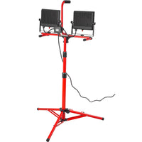 Rechargeable LED Tripod Work Light — Dual-Head 10000LM, Telescoping