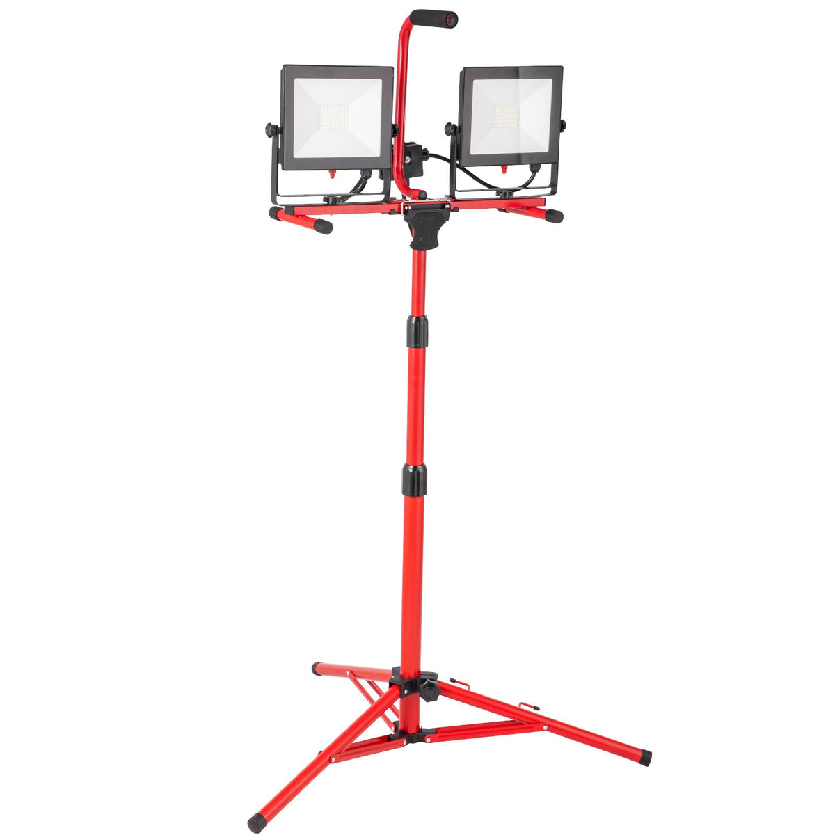 Rechargeable LED Tripod Work Light — Dual-Head 10000LM, Telescoping