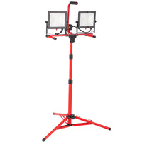Rechargeable LED Tripod Work Light — Dual-Head 10000LM, Telescoping