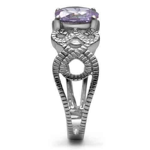 TK079 - High polished (no plating) Stainless Steel Ring with AAA Grade