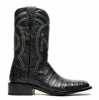 Side view of Tucson Black boot highlighting the sleek silhouette and hand-polished finish.