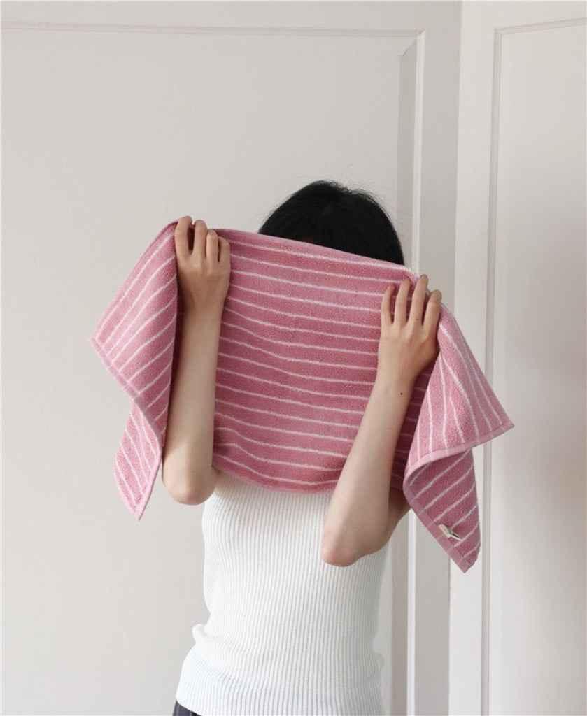 Ultra Soft Absorbent Retro Stripe Bath Towel - 100% Organic Cotton