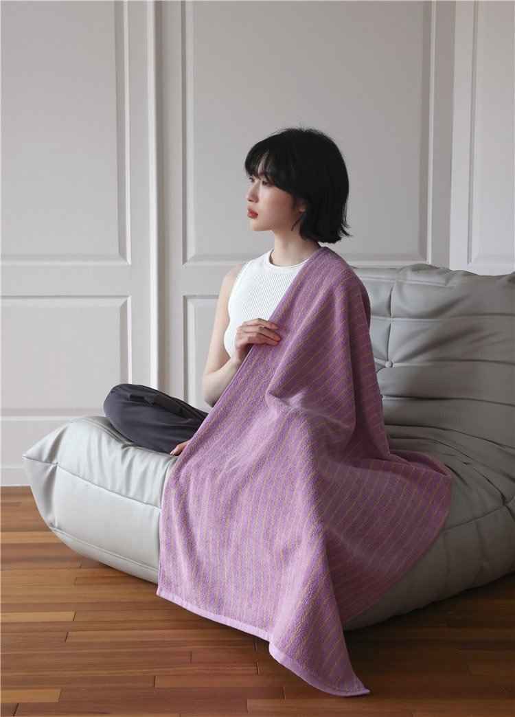 Ultra Soft Absorbent Retro Stripe Bath Towel - 100% Organic Cotton