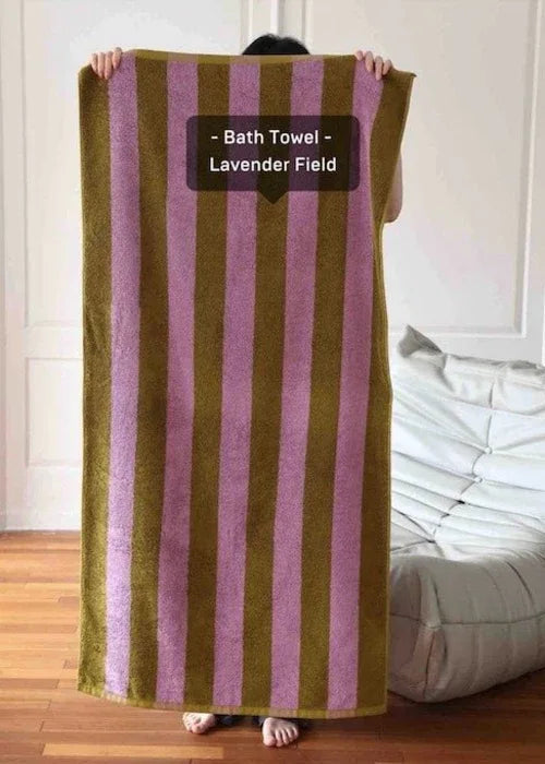 Ultra Soft Absorbent Retro Stripe Bath Towel - 100% Organic Premium