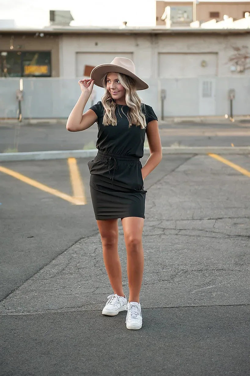 DT Women's DOWNTOWN Lightweight Dress in Black - Snagva