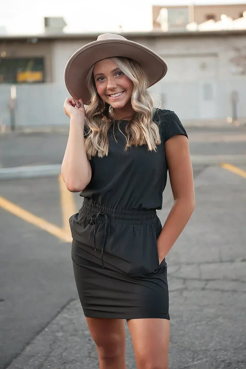 DT Women's DOWNTOWN Lightweight Dress in Black - Snagva